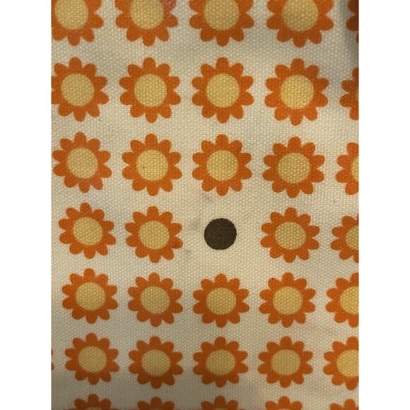 Orla Kiely Coated Canvas Tote Shoulder Leather Handle Bag Yellow Retro Daisy - Picture 6 of 13